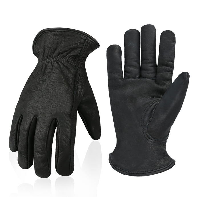 Water Resistant Fleece Lined Top Grain Cowhide Leather Work Gloves