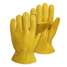 Load image into Gallery viewer, Heavy Duty Top Grain Cowhide Work Gloves with Reinforced Extra Palm Patch
